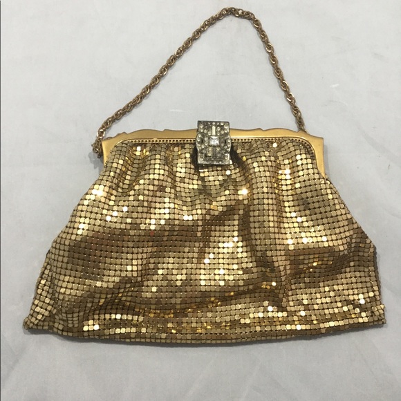 Vintage 1930’s Whiting and Davis Gold Mesh Evening Handbag